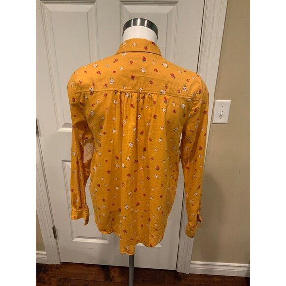 Maeve Anthropologie Dark Yellow Phyllis Button-Up Floral Collared Shirt, Sz 4 US - Picture 5 of 6